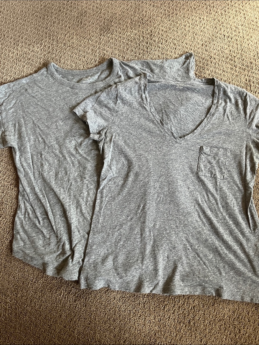 2 Madewell Heather Gray Pullover Tees